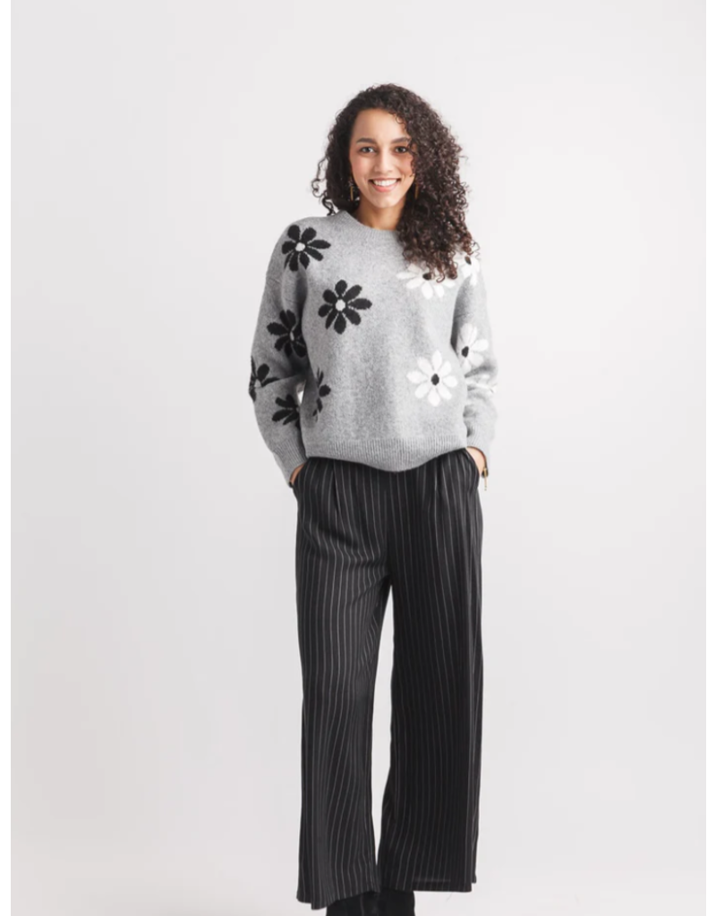 DAISY INTARSIA SWEATER GREY