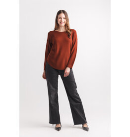 HI/LOW SWEATER BROWN