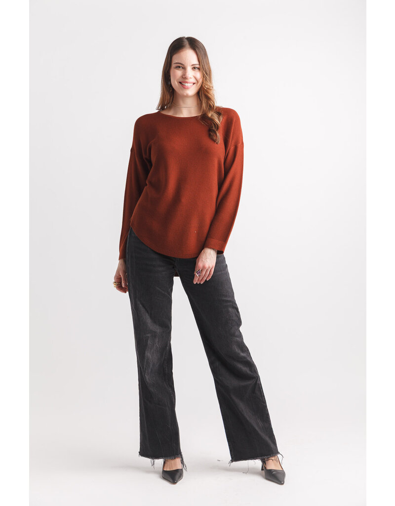 HI/LOW SWEATER BROWN