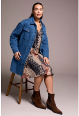 TRIBAL LONG QUILTED JACKET DENIM