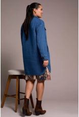 TRIBAL LONG QUILTED JACKET DENIM