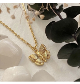 PIKA & BEAR PAPILLON BUTTERFLY CHARM NECKLACE