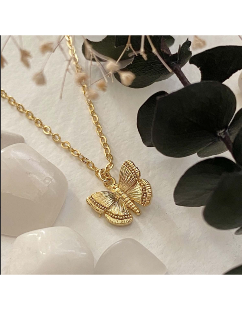 PIKA & BEAR PAPILLON BUTTERFLY CHARM NECKLACE