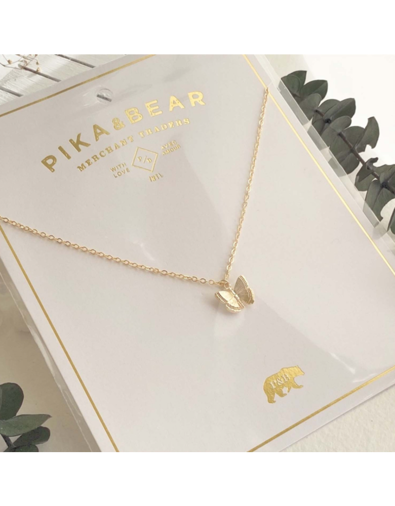 PIKA & BEAR PAPILLON BUTTERFLY CHARM NECKLACE