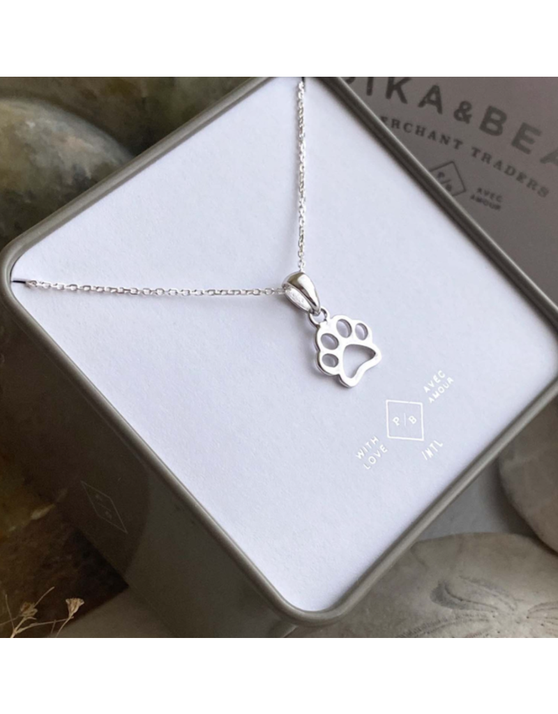 PIKA & BEAR PAWS PAW PRINT PENDANT NECKLACE