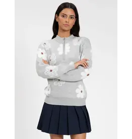 HALF ZIP DAISY SWEATER