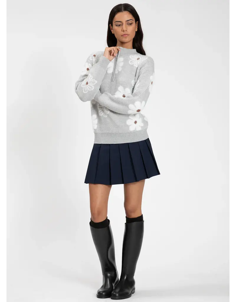HALF ZIP DAISY SWEATER