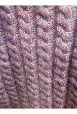 V NECK CABLE KNIT LILAC SWEATER