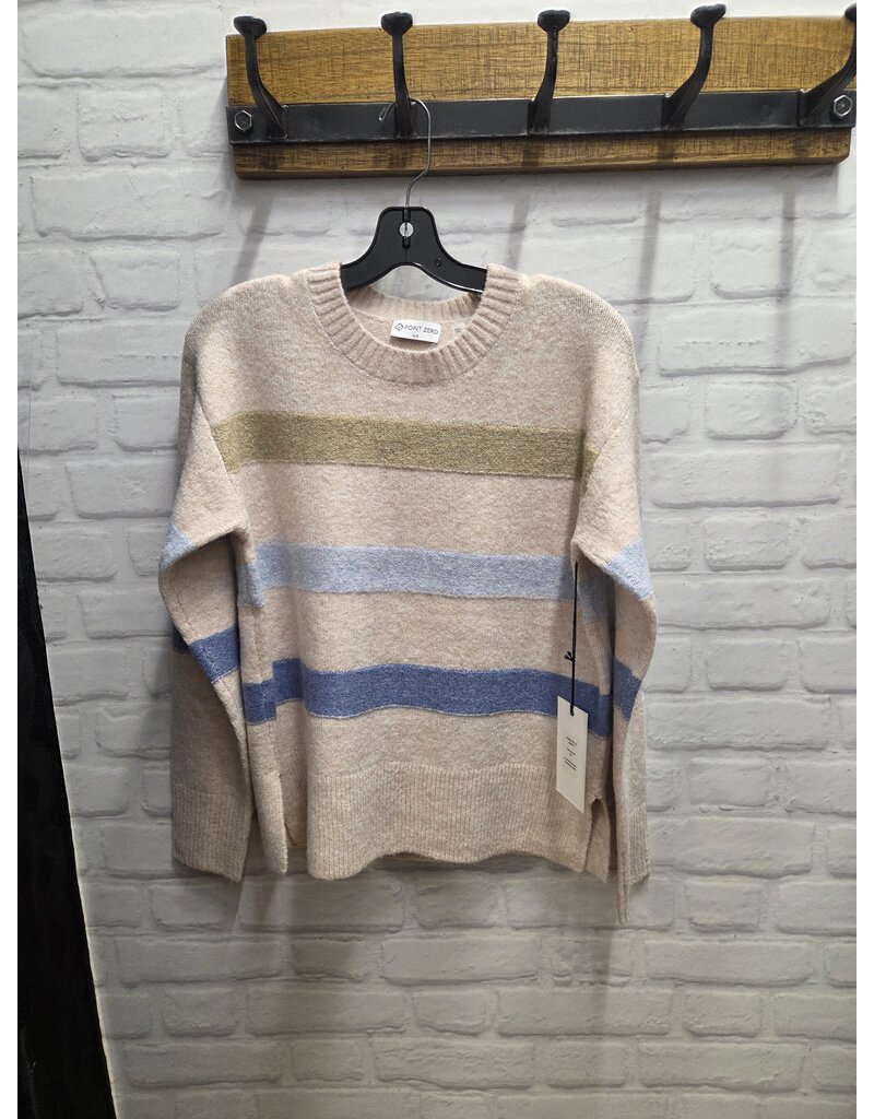 CREW NECK STRIPED SWEATER