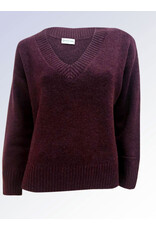 V NECK KNIT PLUM SWEATER