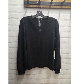 V NECK LONG SLEEVE WITH RIBBED ARM