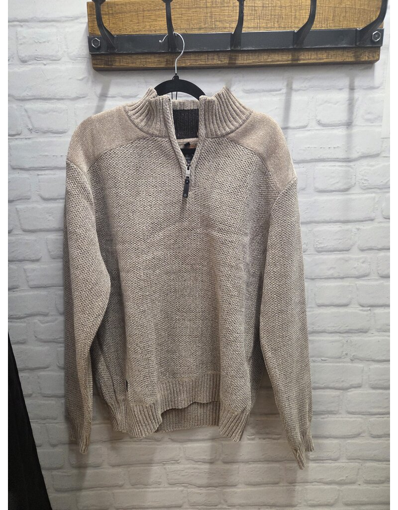 CHENILLE MOCK ZIP SWEATER