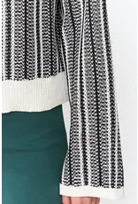 24COLOURS BLACK/WHITE COTTON BLEND SWEATER