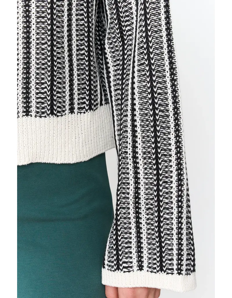 24COLOURS BLACK/WHITE COTTON BLEND SWEATER