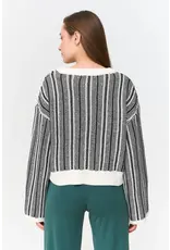 24COLOURS BLACK/WHITE COTTON BLEND SWEATER