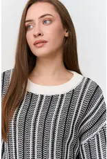 24COLOURS BLACK/WHITE COTTON BLEND SWEATER