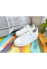 BOS & CO MAYA WHITE LEATHER SNEAKER