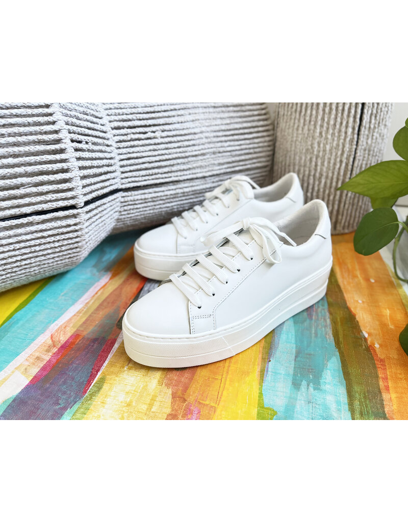 BOS & CO MAYA WHITE LEATHER SNEAKER