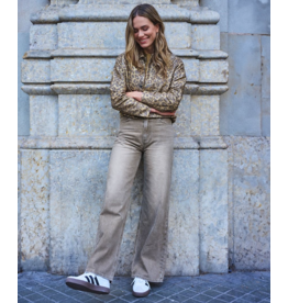 COTTON WIDE LEG DENIM - CARAMEL