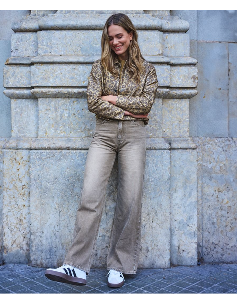 COTTON WIDE LEG DENIM - CARAMEL