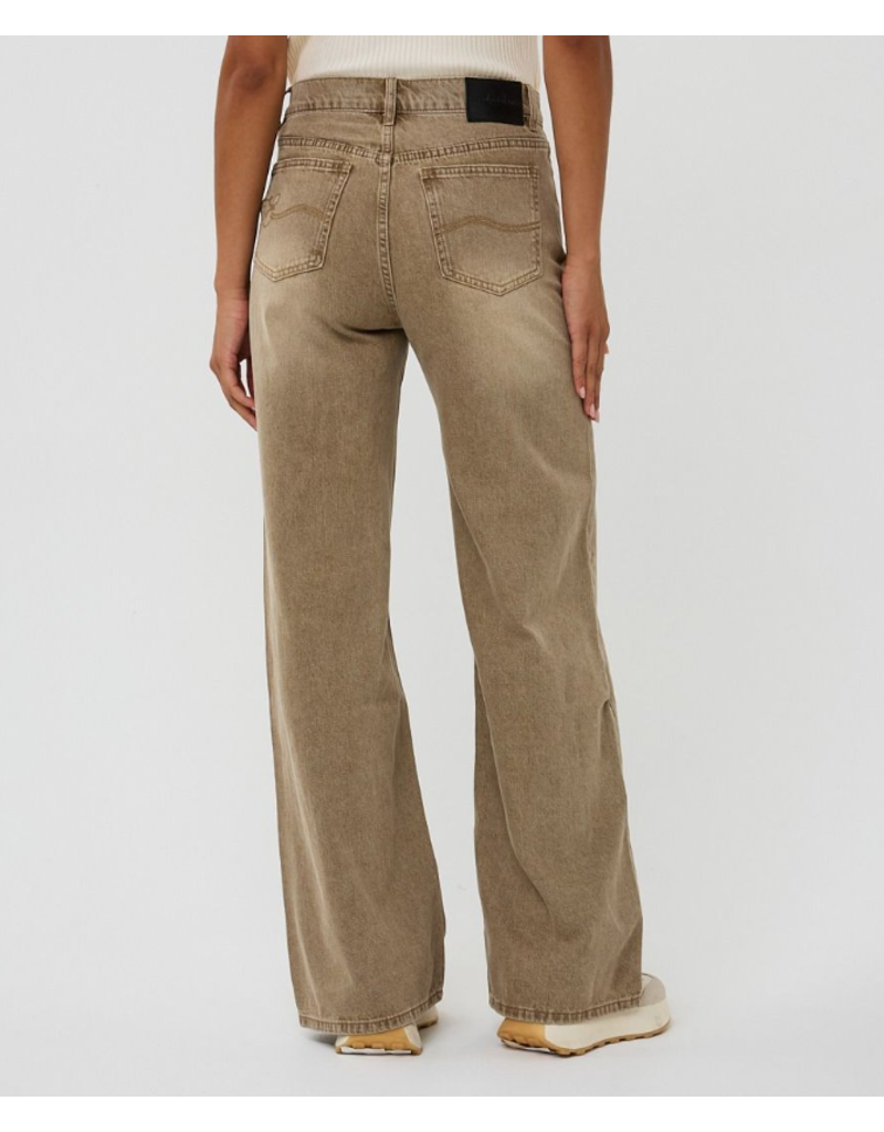 COTTON WIDE LEG DENIM - CARAMEL