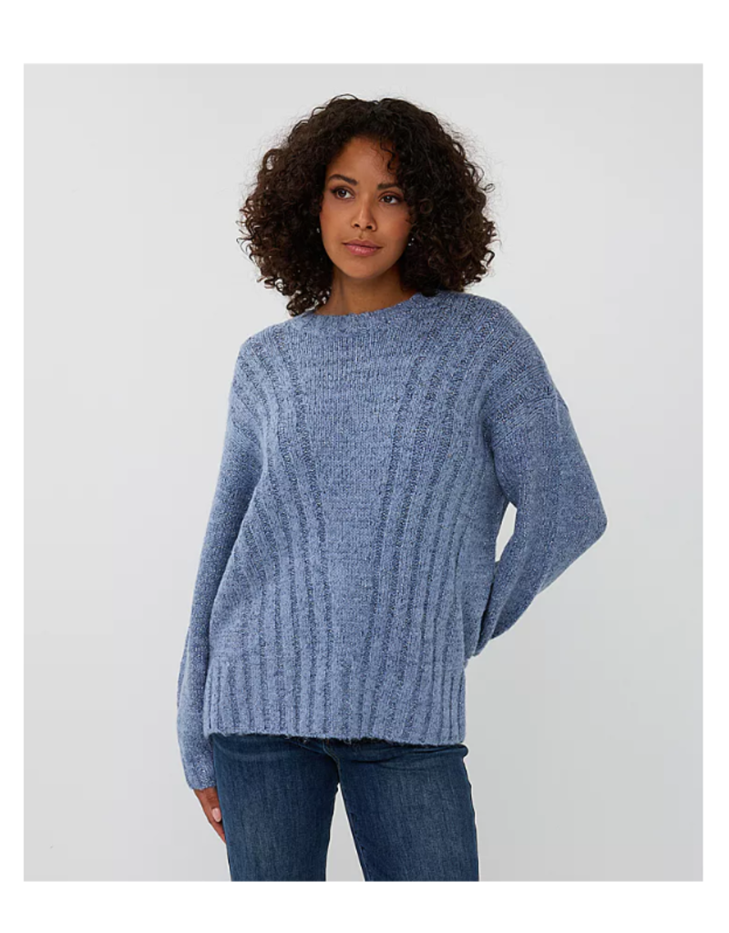 RIBBED SWEATER W. SILVER LUREX