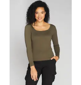 C'EST MOI SQUARE NECK RIB SEAMLESS TOP - ONE SIZE