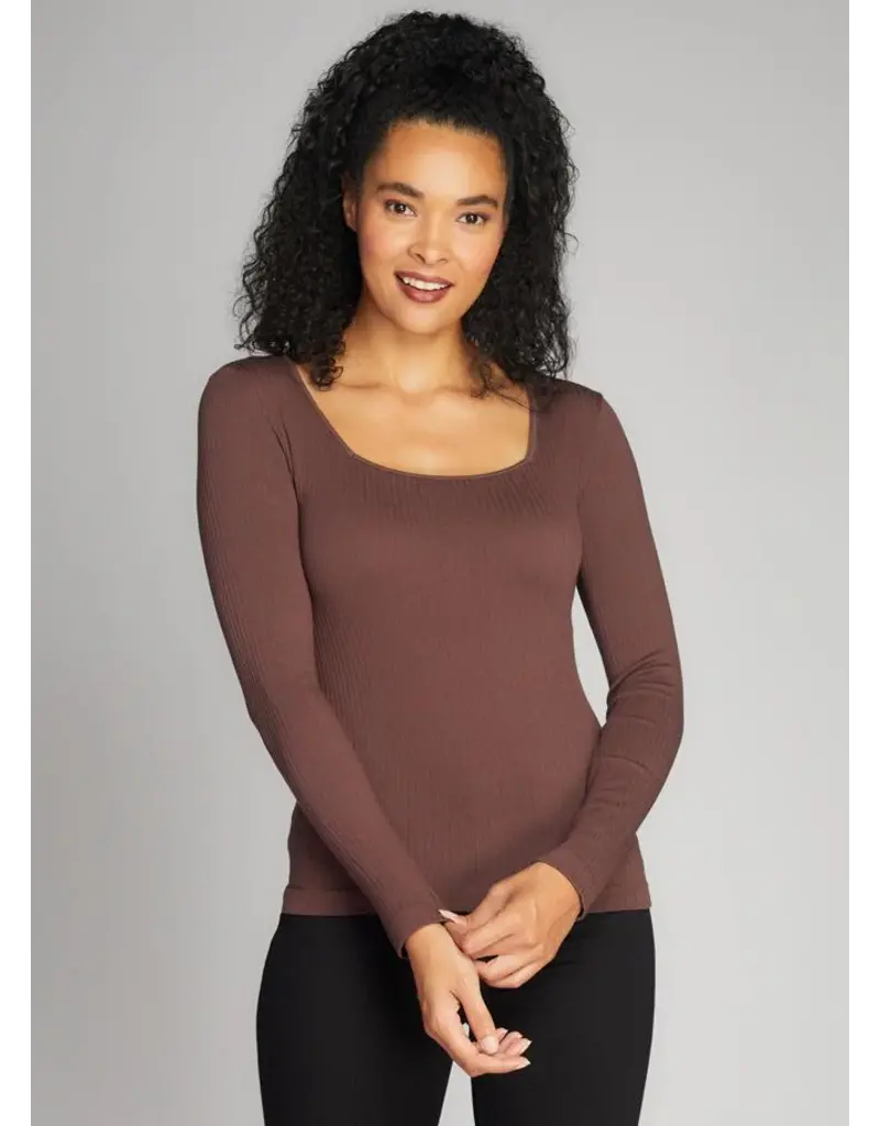 C'EST MOI SQUARE NECK RIB SEAMLESS TOP - ONE SIZE