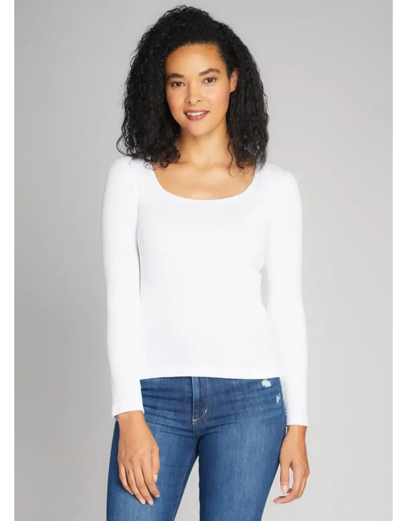 C'EST MOI SQUARE NECK RIB SEAMLESS TOP - ONE SIZE