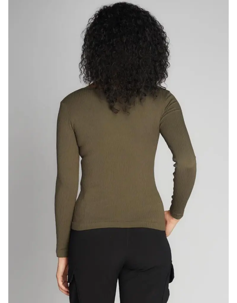 C'EST MOI SQUARE NECK RIB SEAMLESS TOP - ONE SIZE