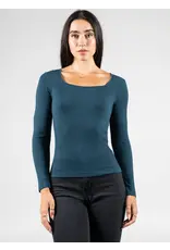 C'EST MOI SQUARE NECK RIB SEAMLESS TOP - ONE SIZE