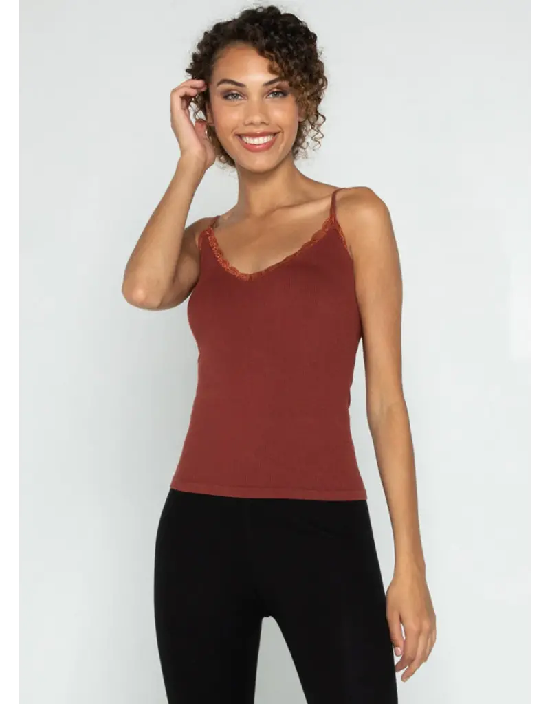 C'EST MOI BAMBOO TANK w/LACE TRIM ONE SIZE