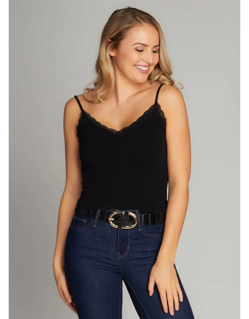 C'EST MOI BAMBOO TANK w/LACE TRIM ONE SIZE