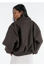 C'EST MOI FRONT ZIP BOMBER JACKET ESPRESSO