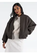 C'EST MOI FRONT ZIP BOMBER JACKET ESPRESSO