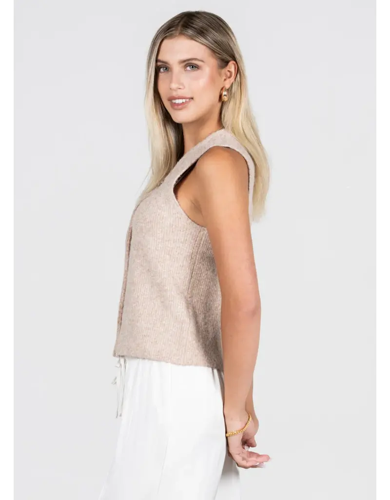 C'EST MOI HIDDEN BUTTON SWEATER VEST