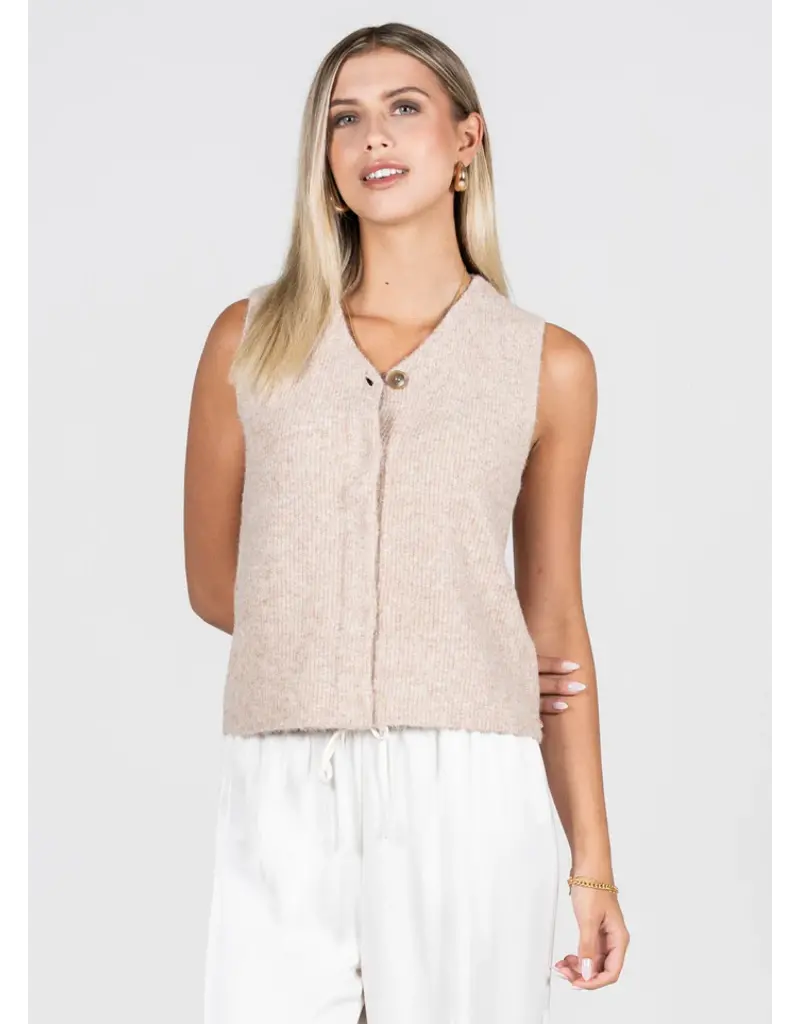 C'EST MOI HIDDEN BUTTON SWEATER VEST