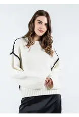 C'EST MOI CONTRAST KNIT SWEATER IVORY