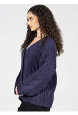 C'EST MOI CHUNKY CABLE KNIT CARDIGAN