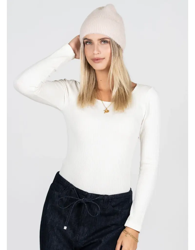 C'EST MOI FUZZY RIBBED BEANIE