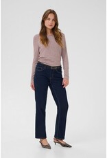 CULTURE ALEXANDRA L/S TOP BORDEAUX STRIPE