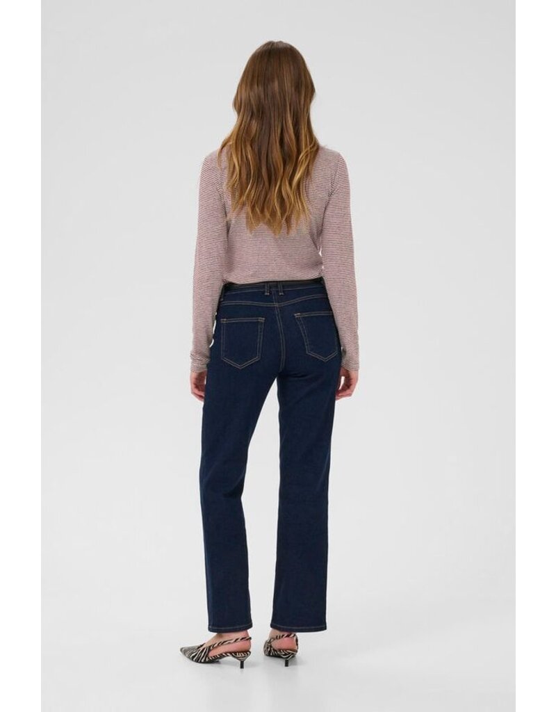 CULTURE ALEXANDRA L/S TOP BORDEAUX STRIPE