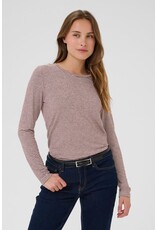 CULTURE ALEXANDRA L/S TOP BORDEAUX STRIPE