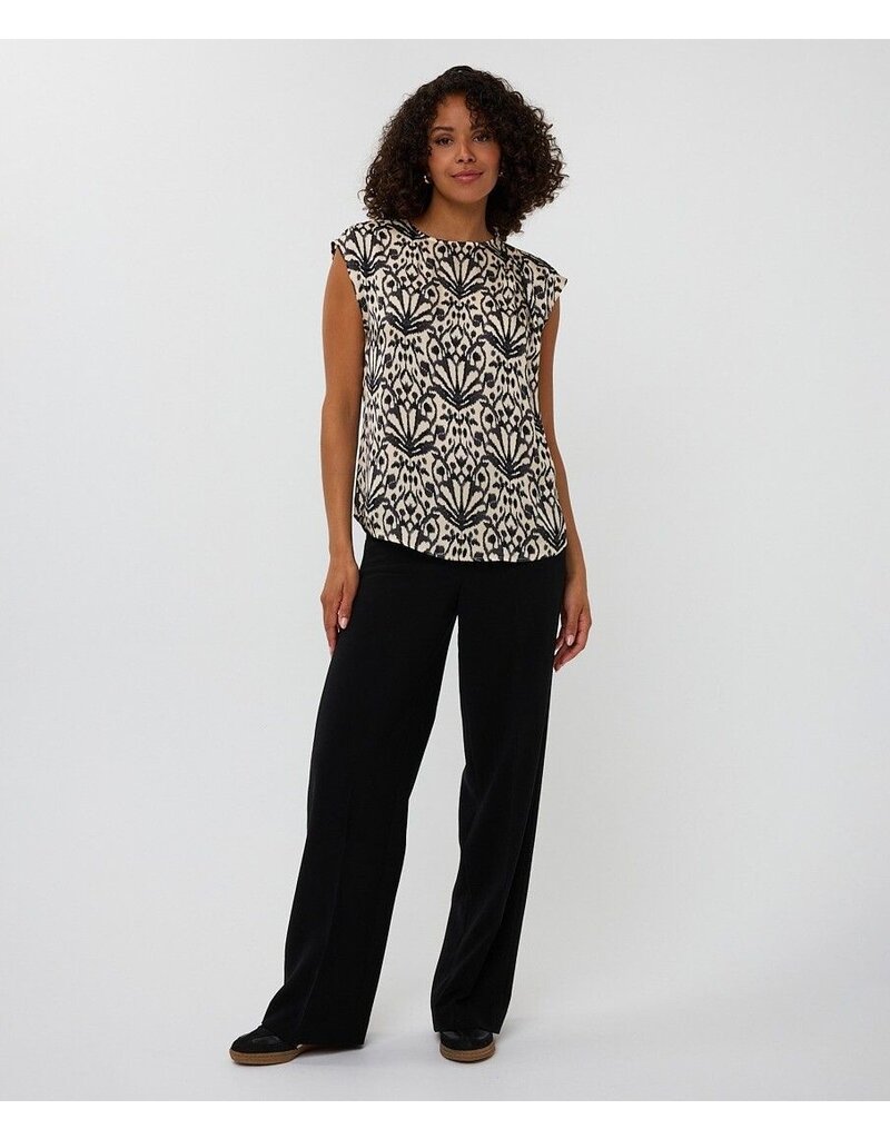 CAP SLV BLOUSE W. ZIPPER BACK