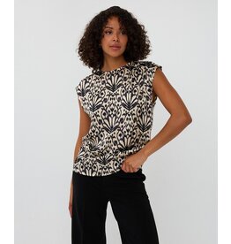 CAP SLV BLOUSE W. ZIPPER BACK