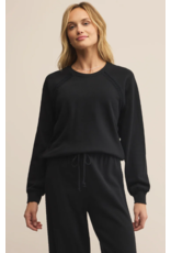 Z SUPPLY ALL AROUND COTTON SWEATSHIRT BLACK