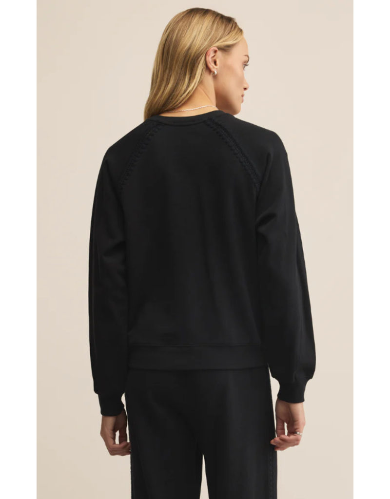 Z SUPPLY ALL AROUND COTTON SWEATSHIRT BLACK