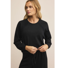 Z SUPPLY ALL AROUND COTTON SWEATSHIRT BLACK