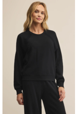 Z SUPPLY ALL AROUND COTTON SWEATSHIRT BLACK