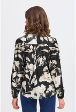 ARIANA V NECK BLACK FLORAL BLOUSE